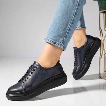 Pantofi casual dama albastri din Piele naturala MOD11891, 2, modlet.ro