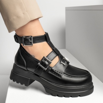 Pantofi casual dama cu aplicatii metalice negri MOD13095, 4, modlet.ro
