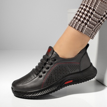Pantofi casual dama cu perforatii gri MOD14230, 2, modlet.ro