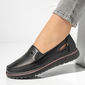 Pantofi casual dama cu perforatii negri MOD13165, 2, modlet.ro