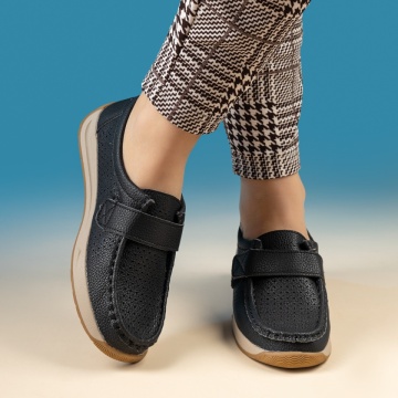 Pantofi casual dama cu perforatii negri MOD14235