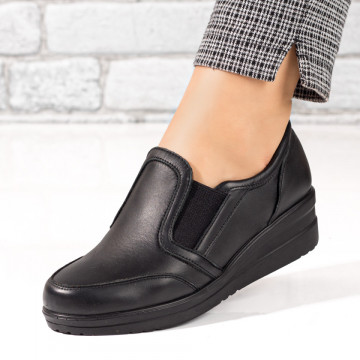 Pantofi casual dama cu platforma negri din Piele naturala MOD06256, 1, modlet.ro