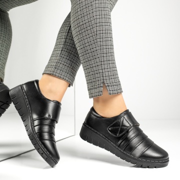 Pantofi casual dama cu platforma si inchidere cu scai negri MOD13049, 4, modlet.ro