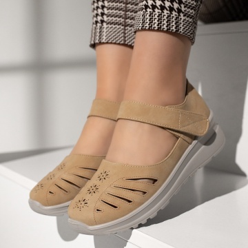 Pantofi casual dama cu scai khaki MOD13308, 2, modlet.ro