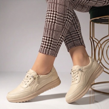 Pantofi casual dama cu siret elastic bej IOANA10, 2, modlet.ro