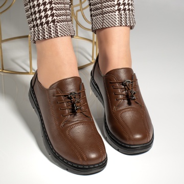 Pantofi casual dama cu siret elastic maro MARA16, 3, modlet.ro