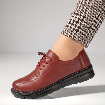 Pantofi dama, Pantofi casual dama cu siret elastic rosii MARA16, modlet.ro