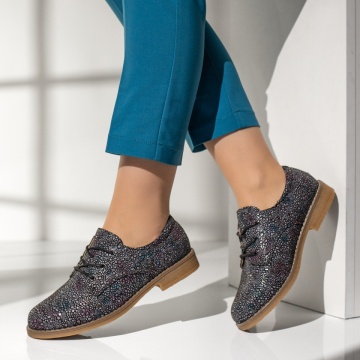 Pantofi dama, Pantofi casual dama cu siret multicolor MOD14309, modlet.ro