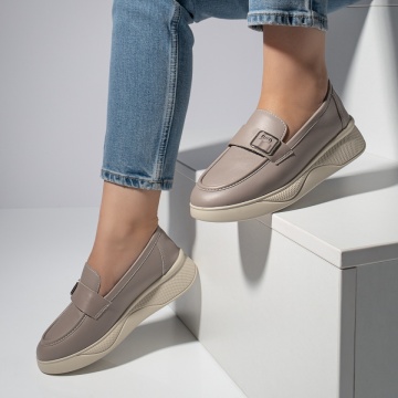 Pantofi casual dama cu talpa groasa khaki MOD10953, 3, modlet.ro