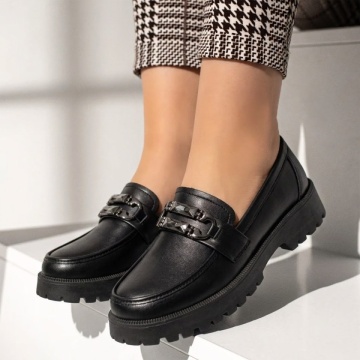Pantofi casual dama cu talpa groasa negri LILI15