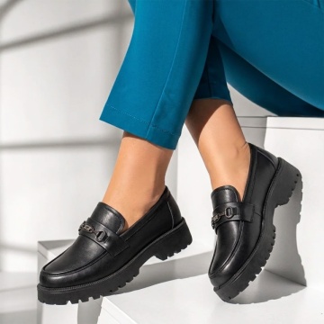 Pantofi casual dama cu talpa groasa negri MARA22