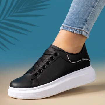 Pantofi casual dama cu talpa groasa negri MOD09251, 2, modlet.ro