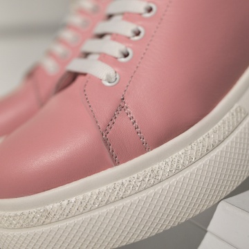 Pantofi casual dama cu talpa groasa roz din Piele naturala PAULA2, 2, modlet.ro