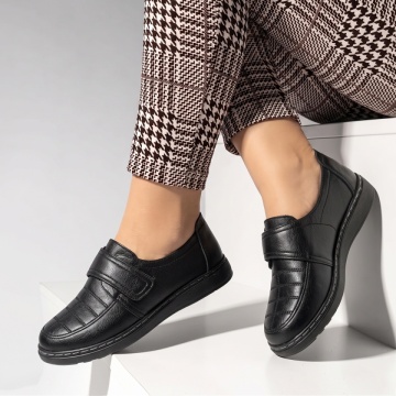 Incaltaminte dama, Pantofi casual dama cu talpa joasa negri IOANA8, modlet.ro