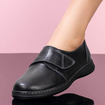 Pantofi casual dama negri cu scai din Piele naturala MOD06740, 3, modlet.ro