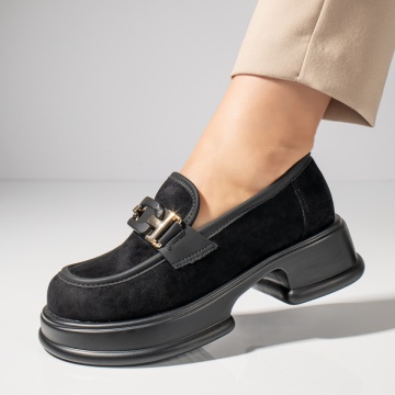Pantofi casual dama negri suede cu talpa groasa MOD11837, 3, modlet.ro