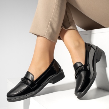 Pantofi casual dama pietre aplicate negri MOD09992, 2, modlet.ro