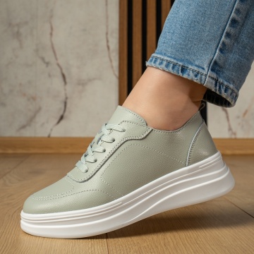 Pantofi casual dama verzi din Piele naturala MOD12977, 3, modlet.ro