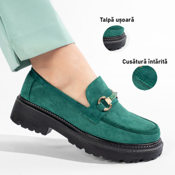 Pantofi casual dama verzi suede MOD11208, 3, modlet.ro