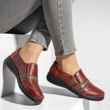 Pantofi casual dama visinii cu insertie de material elastic MOD13152, 3, modlet.ro