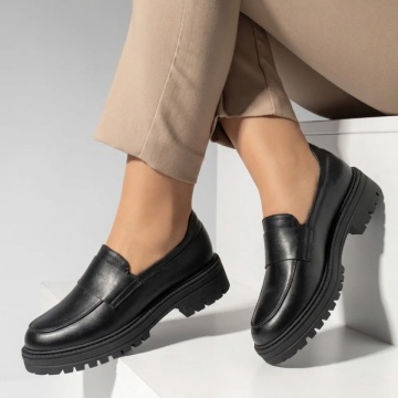 Pantofi casual negri dama cu talpa groasa MOD11352, 3, modlet.ro