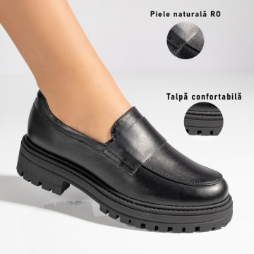 Pantofi casual negri dama cu talpa groasa ZEF11352, 3, zeforia.ro