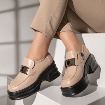 Pantofi dama casual bej cu platforma MOD11831, 3, modlet.ro