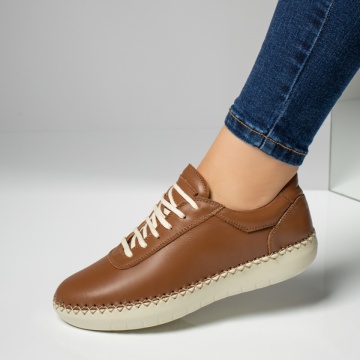 Pantofi dama casual maro cu siret din Piele naturala MOD03629, 2, modlet.ro