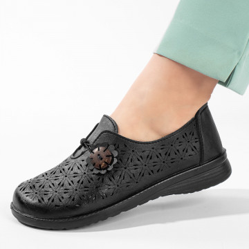 Pantofi dama casual negri cu perforatii MOD11210, 2, modlet.ro