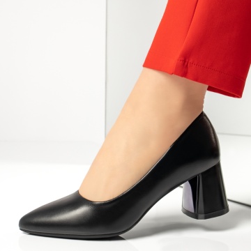 Pantofi dama cu toc gros negri MOD13376, 2, modlet.ro