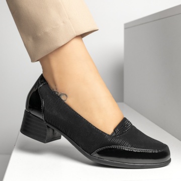 Pantofi dama cu toc mic negri MOD13260, 4, modlet.ro