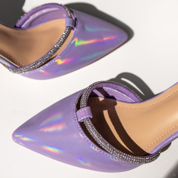 Pantofi dama cu toc si bareta mov cu reflexe MOD07820, 4, modlet.ro