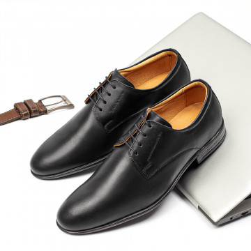 Pantofi eleganti barbati negri din Piele naturala MOD03970