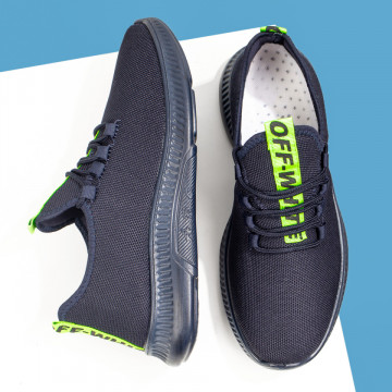 Pantofi sport barbati albastri cu verde MOD05083, 4, modlet.ro