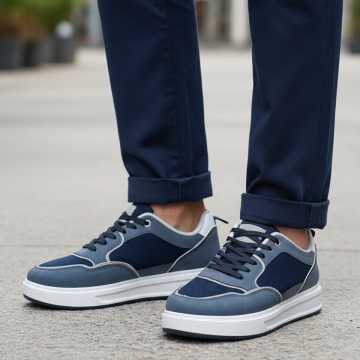 Pantofi sport barbati cu siret si talpa groasa albastri MOD14299, 2, modlet.ro