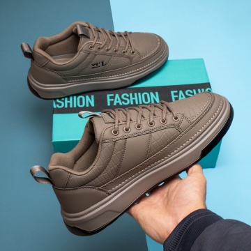 Pantofi sport barbati cu siret si talpa groasa khaki MOD13954, 2, modlet.ro