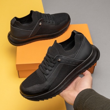 Pantofi sport barbati din material textil negri MOD14205