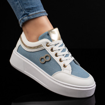 Pantofi sport dama albastri cu talpa groasa MOD11031, 1, modlet.ro