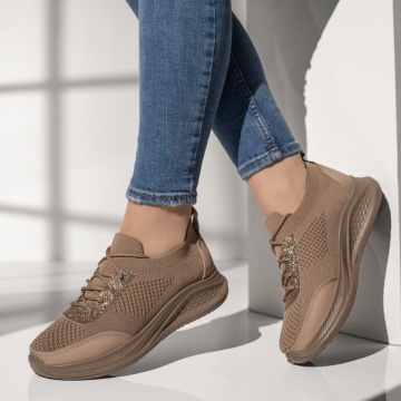 Pantofi sport dama cu siret khakiMOD13398, 2, modlet.ro