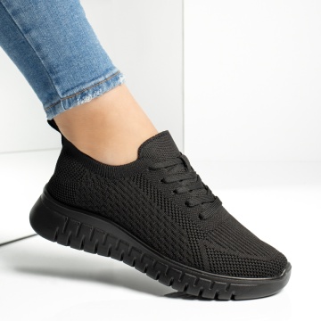 Pantofi sport dama cu siret negri MOD13236, 3, modlet.ro