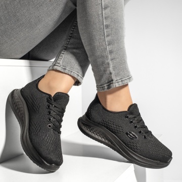 Pantofi sport dama cu talpa groasa negri MOD13185, 3, modlet.ro