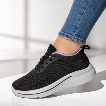 Pantofi sport dama cu talpa groasa negri MOD14202