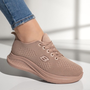 Pantofi sport dama din material textil roz deschis MOD13185, 4, modlet.ro