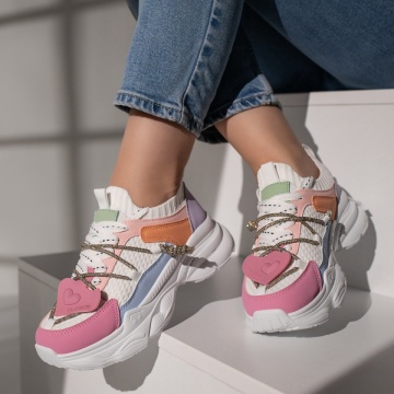 Pantofi sport dama multicolori cu siret si talpa groasa MOD11870, 3, modlet.ro
