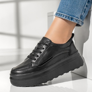 Pantofi sport dama negri din Piele naturala MOD12973, 3, modlet.ro