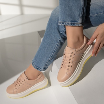 Pantofi sport dama roz din Piele naturala MOD11707, 3, modlet.ro