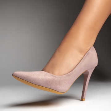 Pantofi Stiletto dama roz suede MOD13043, 3, modlet.ro