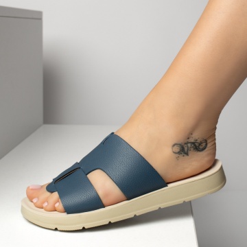Papuci casual dama cu talpa joasa albastri EVA19, 3, modlet.ro