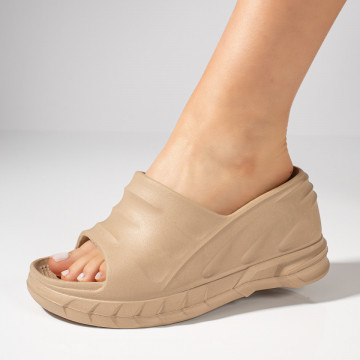 Papuci dama cu platforma khaki MOD11483, 1, modlet.ro