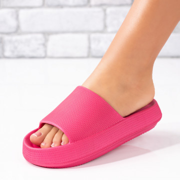 Papuci de plaja dama roz inchis MOD04942, 1, modlet.ro